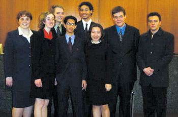 IMAGE:  Mock Trial's "Team Ringo" competes at nationals this month.