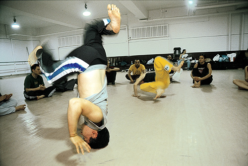 PHOTO:  Breakdancer Mario Oliveros, a graduate student in MAPPS.