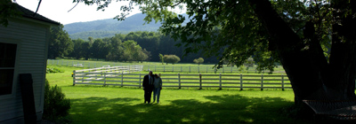 IMAGE:  Lawyer in the dell: Peter and Joann Langrock have raised three children—plus chickens, pigs, dogs, and horses—on their Vermont farm.