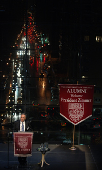 photo: At one of several regional events, Zimmer spoke at New York’s Lincoln Center. 
