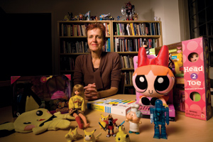 photo: Allison adorns her desk with J-Cool creatures. 