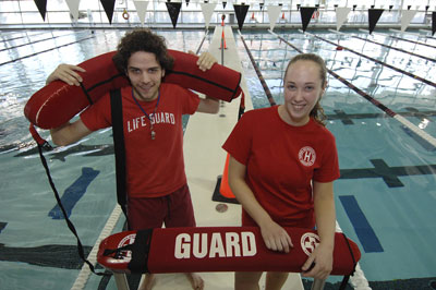 photo: lifeguards at the pool