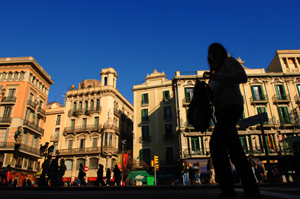 photo: The Ramblas, a pedestrian mall in Barcelona’s Barri Gòtic, replaces 57th Street for students in the Western Mediterranean Civ sequence.