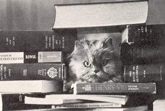 PHOTO:  Cat among the reference works (see 1976)
