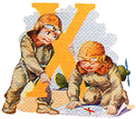 PHOTO:  In a WW II alphabet, "X marks the objective."