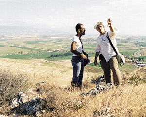 PHOTO:  Chicago researcher Jesse Casana (right) and his Turkish colleague Merih Erek stand above the Amuq.