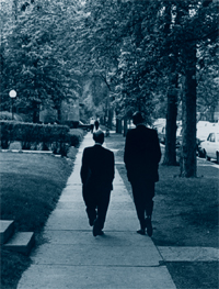 photo: Brain trust: Friedman with fellow Chicago laureate George J. Stigler, PhD’38 (right).